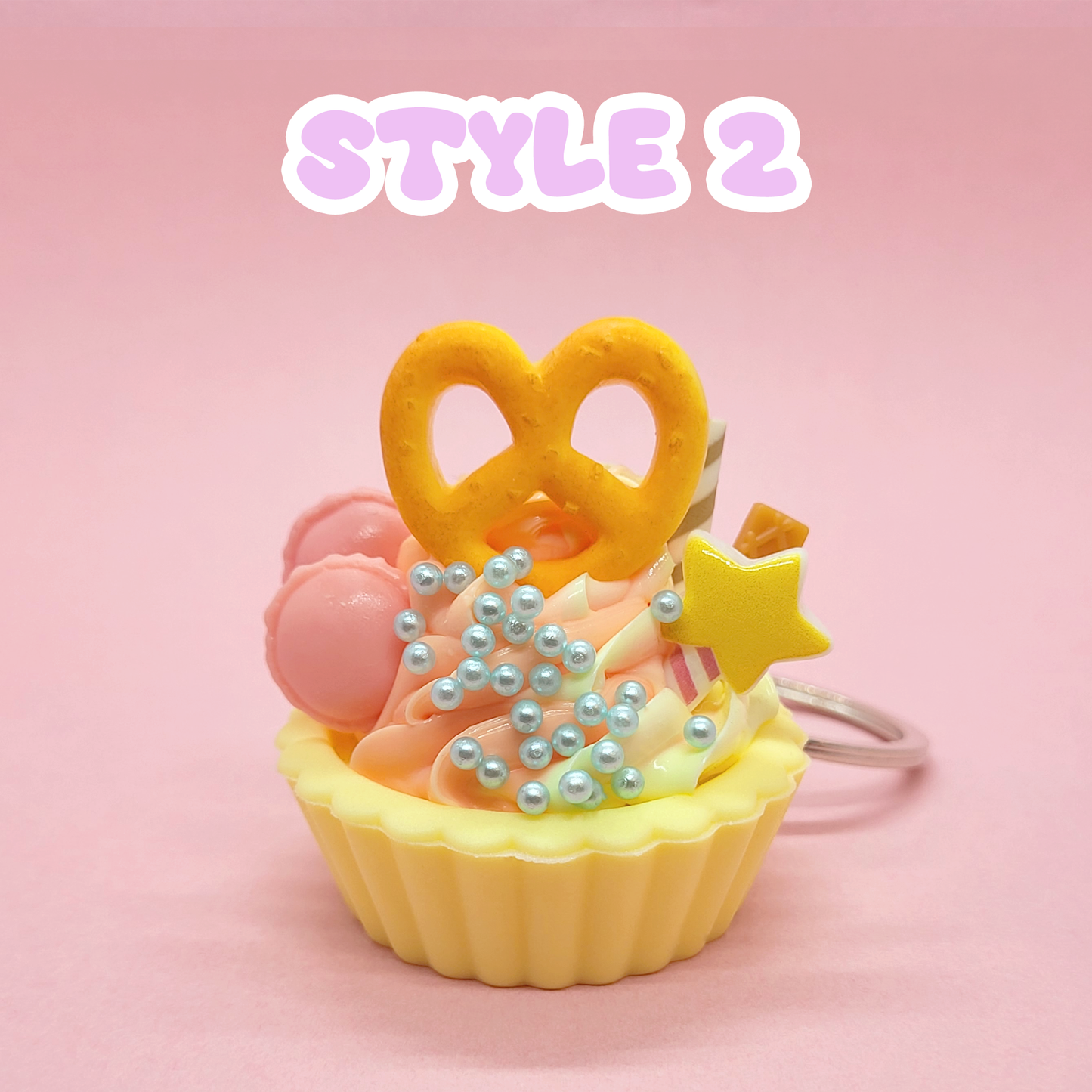 Cute Sweet Dessert Cupcake Keychain