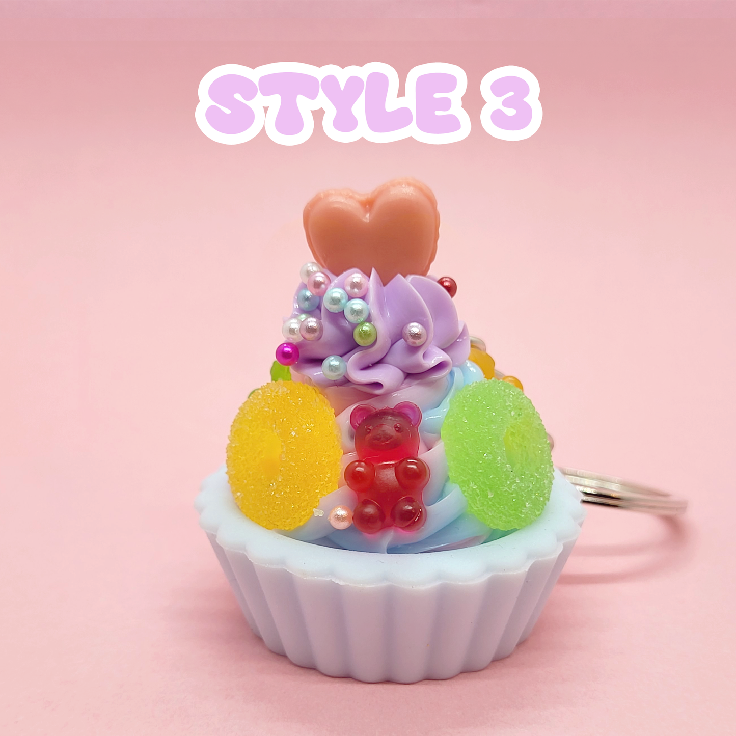 Cute Sweet Dessert Cupcake Keychain