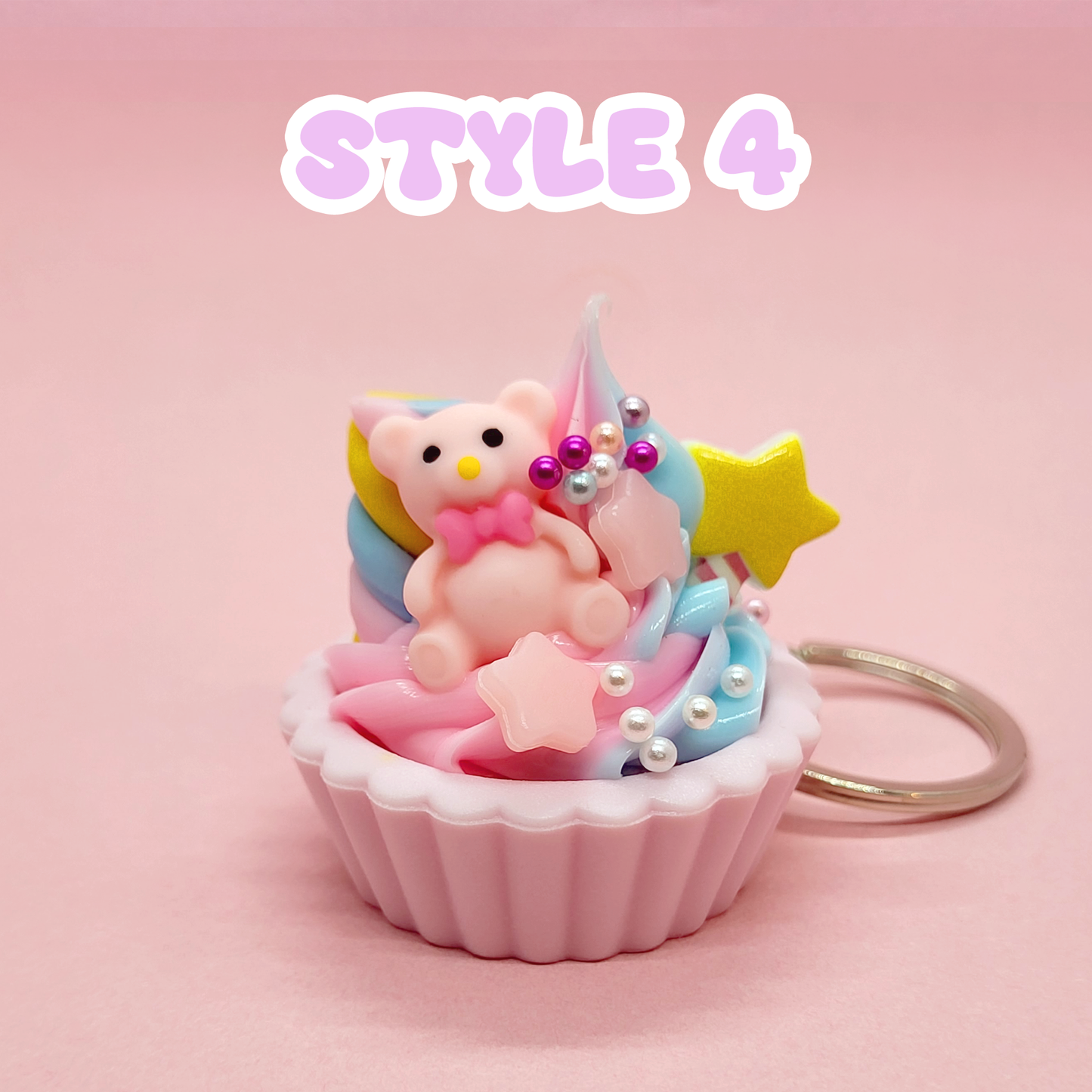 Cute Sweet Dessert Cupcake Keychain